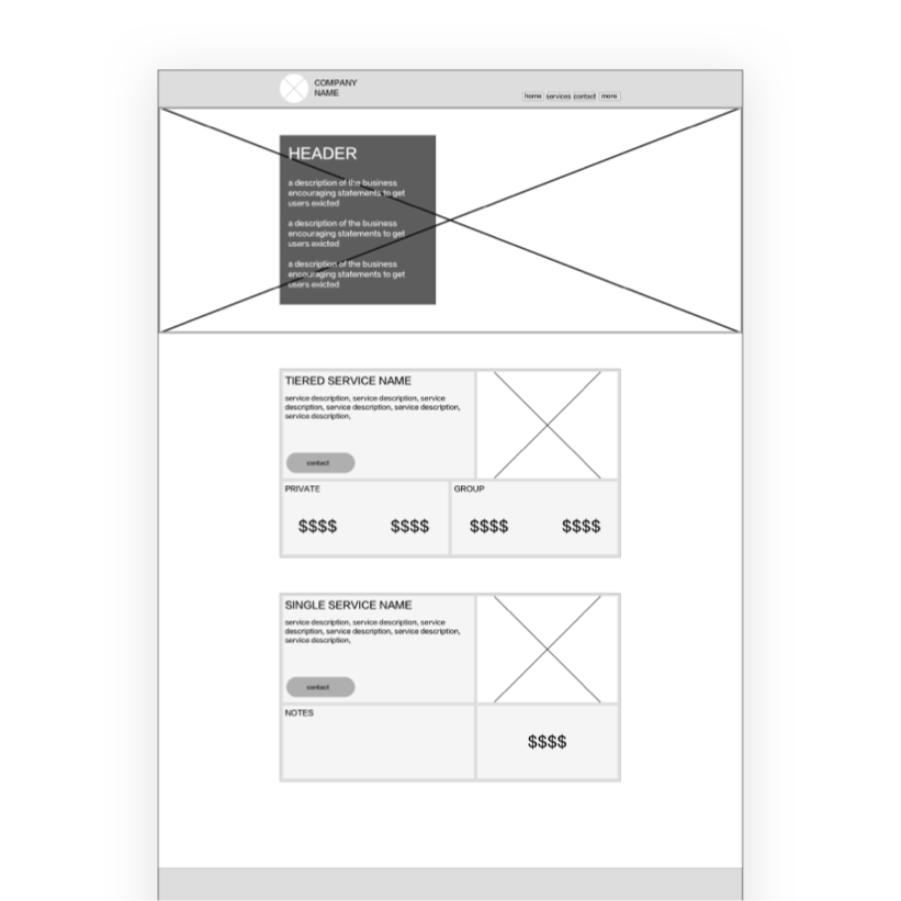 Services Wireframe